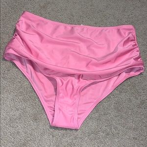 Pink High-Waist Bathing Suit Bottoms
